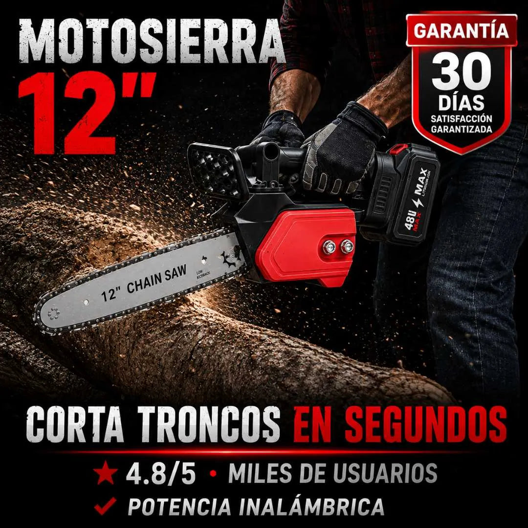 Motosierra Eléctrica Recargable 12 Pulgadas