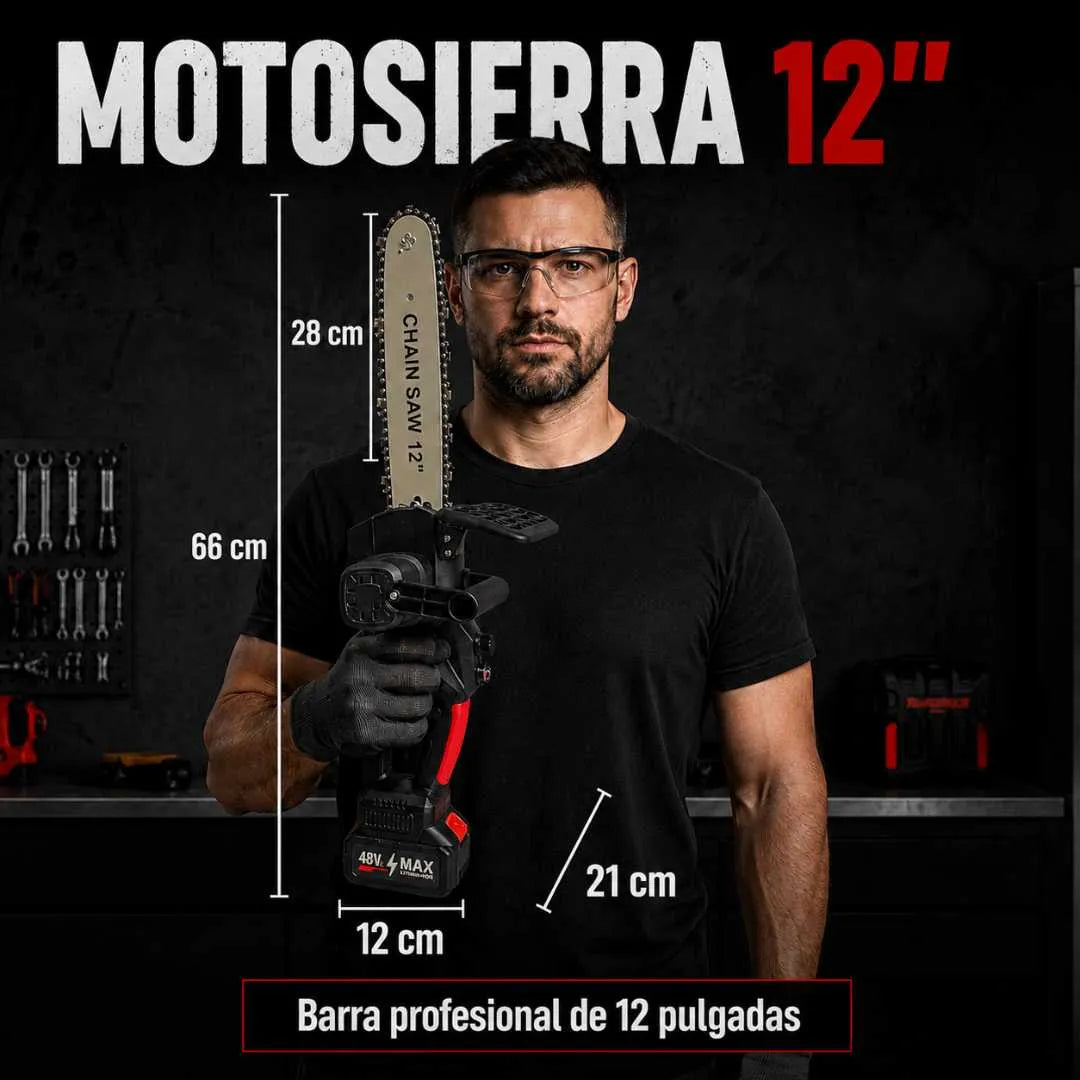Motosierra Eléctrica Recargable 12 Pulgadas
