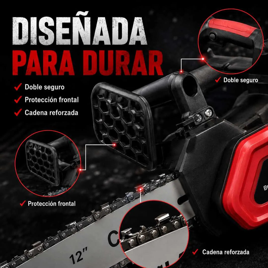 Motosierra Eléctrica Recargable 12 Pulgadas