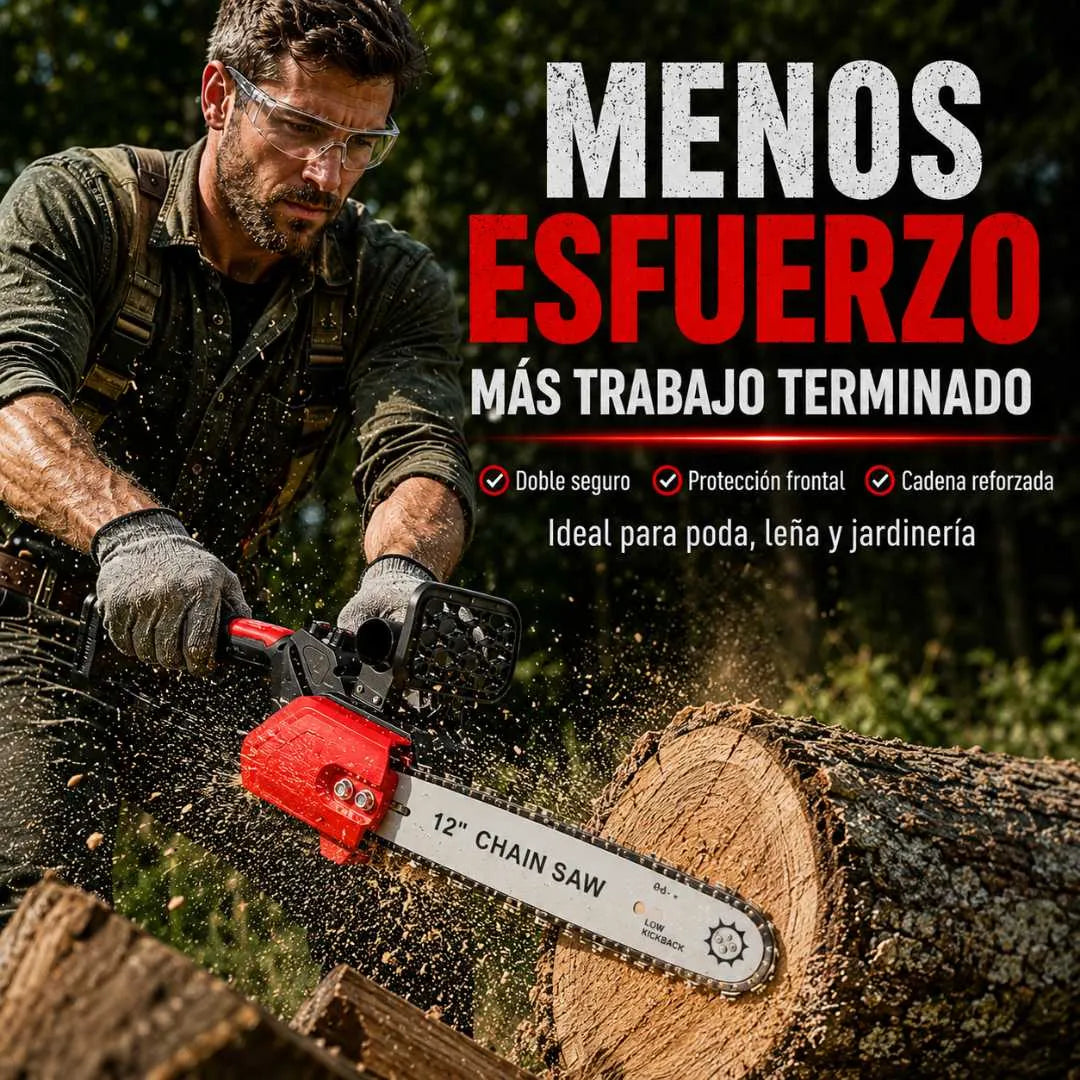 Motosierra Eléctrica Recargable 12 Pulgadas