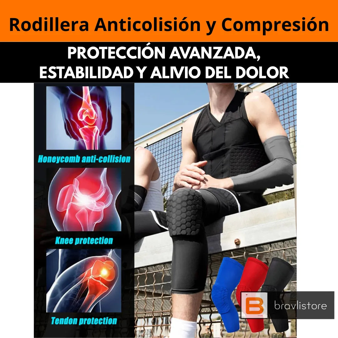 Rodillera con Soporte Anticolisión y Compresión