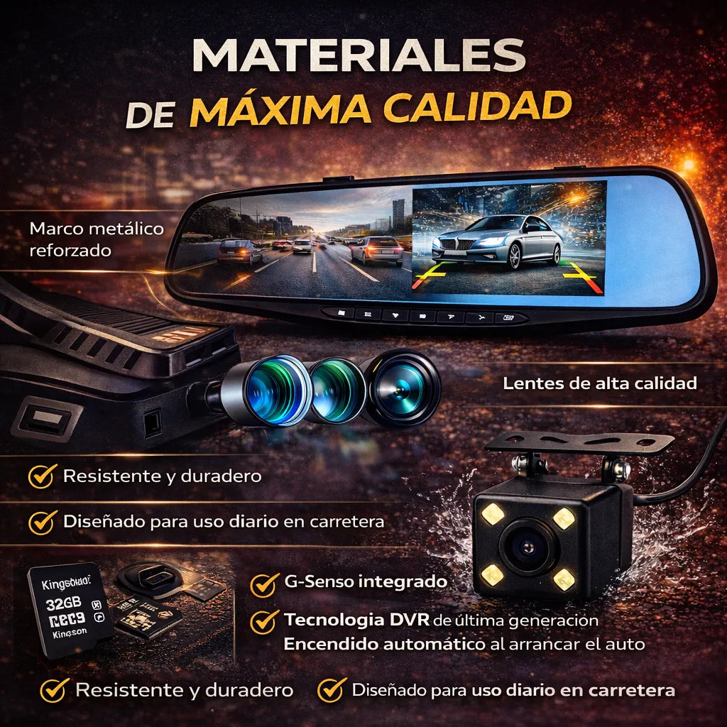 Espejo Retrovisor Con DVR