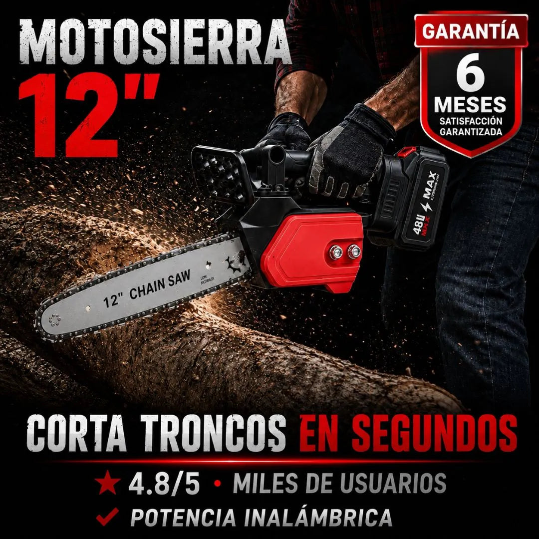 Motosierra Eléctrica Recargable 12 Pulgadas