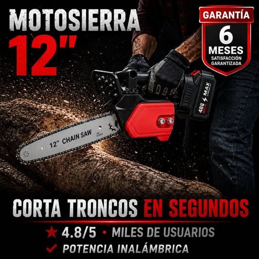 Motosierra Eléctrica Recargable 12 Pulgadas