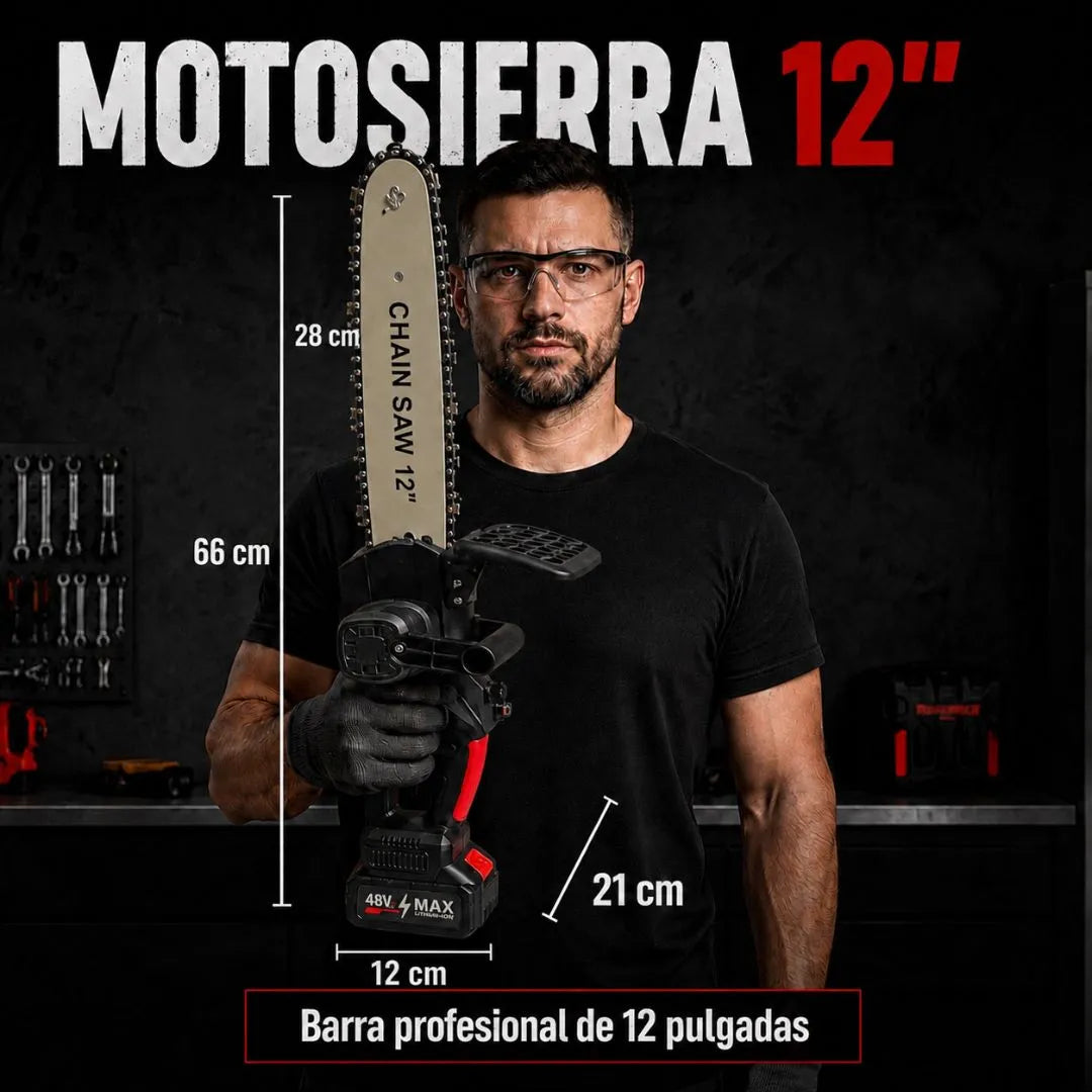 Motosierra Eléctrica Recargable 12 Pulgadas